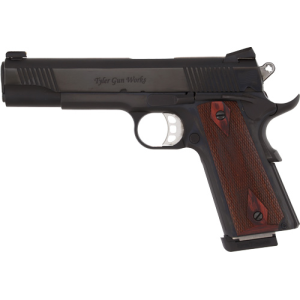 Tyler Gunworks Tyler Gun Works TGWGVBL45 Custom 1911 Government Full Size Frame 45 ACP 7+1 5" Stainless Match Grade Barrel, Blued Serrated Steel Slide & Steel Frame w/Beavertail, Walnut Grip - $1498.50 at Shooting Surplus