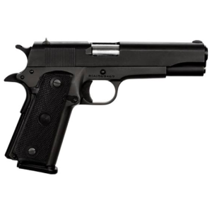 Rock Island 51453MA GI Standard FSHC *MA Compliant 45 ACP Caliber with 5" Barrel, 10+1 Capacity, Overall Black Parkerized Finish Steel, Beavertail Frame, Serrated Slide & Black Rubber Grip