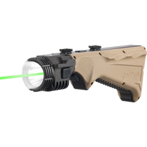 Viridian Viridian 4LUX 2000 Lumen Angled Foregrip Weapon Light with Green Laser FDE - $239.00 at Shooting Surplus