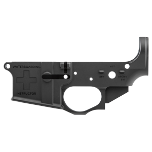 Spikes Spikes STLS033 Water Boarding Instructor Stripped Lower Receiver Multi-Caliber 7075-T6 Aluminum Black Anodized for AR-15 - $85.92 at Shooting Surplus