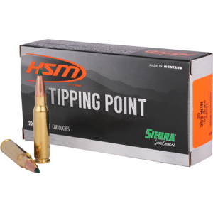 Hsm HSM Tipping Point 308 Winchester Sierra Gamechanger 165 Grain 20 Rounds - $39.01 at Shooting Surplus