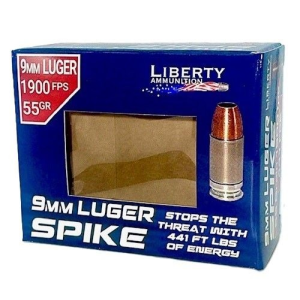 Liberty Ammunition Liberty Spike 9mm 55gr Copper Hollow Point 20rd Box - $35.51 at Shooting Surplus