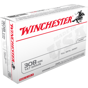 Winchester Winchester Usa .308 Winchester Full Metal Jacket Boat Tail 147 Grain 20 Rounds - $28.21 at Shooting Surplus
