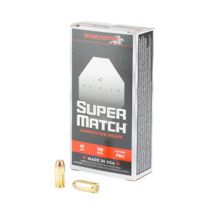 Winchester Winchester Super Match 40 S&W 180gr FMJ 50rd Box - $23.52 at Shooting Surplus