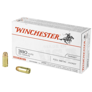 Winchester Winchester USA Pistol Ammo 380 ACP 95 gr. FMJ 50 rd. - $20.46 at Shooting Surplus