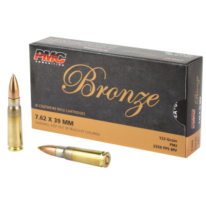 Pmc Ammunition, Inc. PMC Bronze 7.62x39 Rifle Ammo - 123 Grain | FMJ | 20rd Box - $16.96 at Shooting Surplus