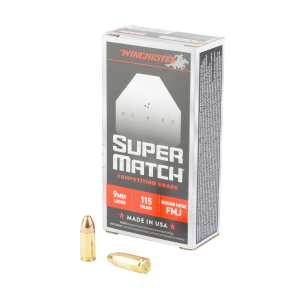 Winchester Winchester Super Match 9mm 115gr FMJ 50rd Box - $16.36 at Shooting Surplus