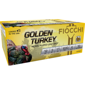 Fiocchi Fiocchi Golden Turkey 12 Gauge Nickel Plated Lead Shot 1 3/4 Ounce 4 Shot 10 Rounds - $12.98 at Shooting Surplus