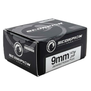 Scorpion Ammo Scorpion 9mm 147gr JHP 20rd Box - $14.02 at Shooting Surplus