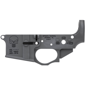 Spikes Spikes STLS015 Punisher Stripped Lower Receiver Multi-Caliber 7075-T6 Aluminum Black Anodized for AR-15 - $86.25 at Shooting Surplus