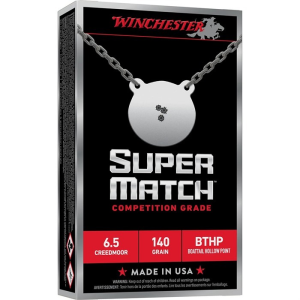 Winchester Winchester Super Match 6.5 CM 140gr BTHP 20rd Box - $37.95 at Shooting Surplus