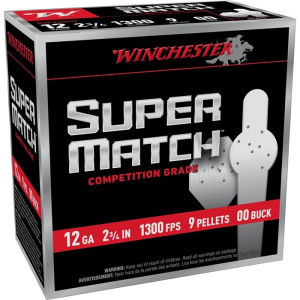 Winchester Winchester Super Match 12 GA 2.75" #00 Buck 9 Pellet 25rd Box - $24.19 at Shooting Surplus
