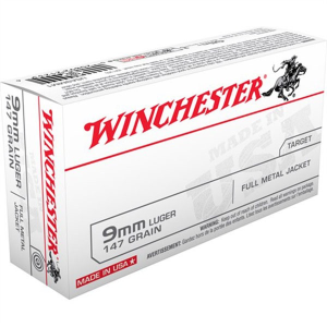 Winchester Winchester USA Pistol Ammo 9mm FMJ Flat Nose 147 Grain 50 Rounds - $15.57 at Shooting Surplus