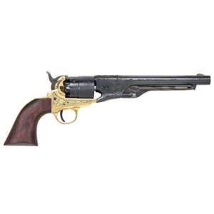 Traditions FR186012 1860 Army Break Open 44 Cal #11 Percussion 8" 6 Shot Brass Engraved Frame Blued Engraved Barrel Blued Cylinder Walnut Grip