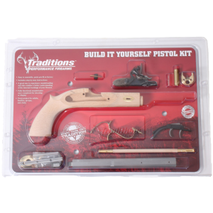 Traditions KPC50902 Trapper Pistol Kit 50 Cal Flintlock 9.75" Blued Octagon Barrel Unfinished Wood Frame Grip Sidelock Action