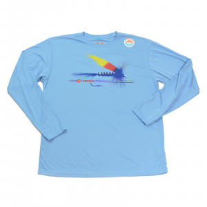 AvidMax Men's CO Painted Trout Fly Long Sleeve Performance Tee LG Blue