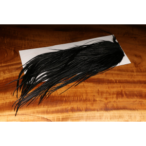Hareline Dyed Black Saddle Feathers