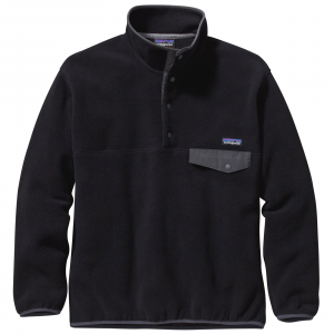 Patagonia Men's Synchilla Snap-T Pullover L Black w/Forge Grey