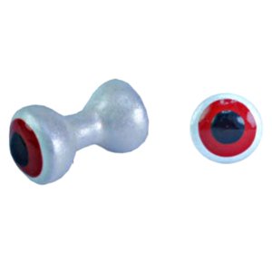 MFC Tri-Painted Lead Dumbbell Eyes White/Red/Black 4.0 mm