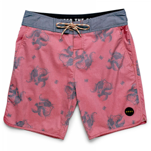 Howler Brothers Stretch Bruja Boardshorts - Prize Fight Pattern 38 Red