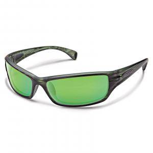 Suncloud Optics Hook Sunglasses Matte Green Stripe Polarized Green Mirror