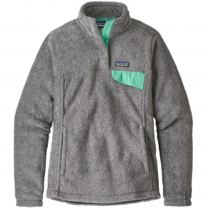 Patagonia Women's Re-Tool Snap-T(R) Fleece Pullover Large Feather Grey - Ink Black w/Vjosa Green X-Dye