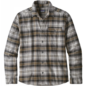 Patagonia Men's Long-Sleeved Lightweight Fjord Flannel Shirt Medium Bad Ombre: Black