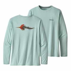 Patagonia Men's Long-Sleeved Capilene(R) Cool Daily Fish Graphic Shirt Poon Fly: Atoll Blue XL