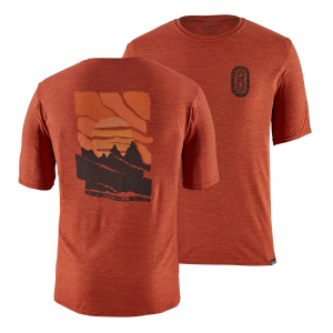 Patagonia Men's Capilene(R) Cool Daily Graphic Shirt Paper Peaks: New Adobe X-Dye XL