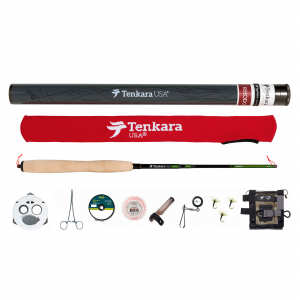 Tenkara USA -Rhodo Fly Rod & Accessories Kit with Rising Shot Pack & Line Keeper
