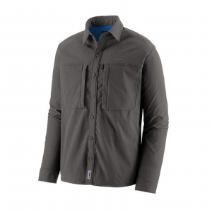 Image of Patagonia Men's Long Sleeve Snap-Dry Shirt L Forge Grey