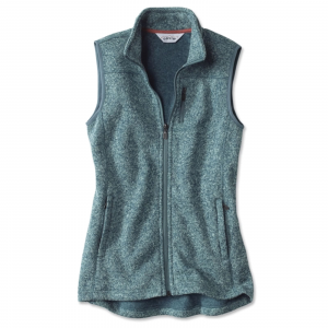 Orvis Marled Sweater Fleece Vest Glacial Green M
