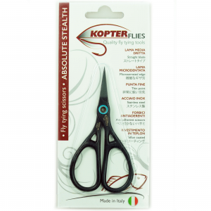 Kopter ABSOLUTE STEALTH Straight Blade Micro serrated Edge Thin Point Scissors