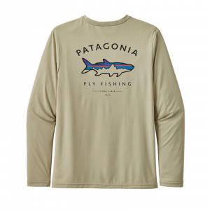 Patagonia Men's Long Sleeve Capilene Cool Daily Fish Graphic Shirt XL Framed Fitz Roy Tarpon: Brush Green