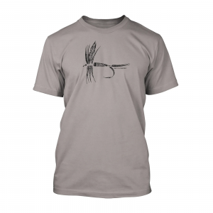 RepYourWater Feather Dry Fly Tee Medium Silver