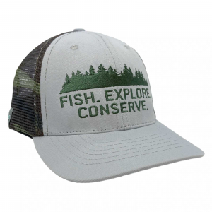 Image of RepYourWater Meshback Fish. Explore. Conserve Mesh Back Hat