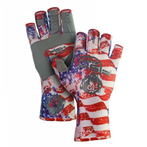 Image of Fish Monkey Gloves Half-Finger Guide Gloves Medium Americana