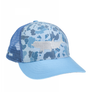 Image of RepYourWater Camo Tarpon Eco Twill Mesh Back Hat Blue Camo/Postal Blue ST