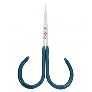 Image of Dr. Slick 4" Open Loop All Purpose Scissors Sraight Serrated Green PVC Loops