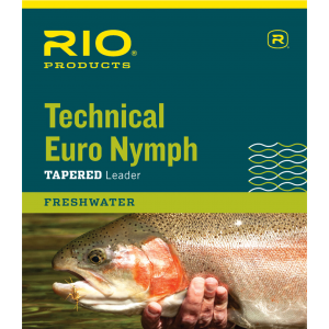 Image of RIO Technical Euro Nymph Leader With Tippet Ring 11FT 0X/2X (BLACK & WHITE)