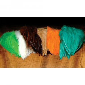 Image of Hareline Dyed Strung Chinese Saddle Hackle Fire Orange