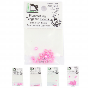 Hareline Plummeting Tungsten Beads 1/16" Metallic Light Pink