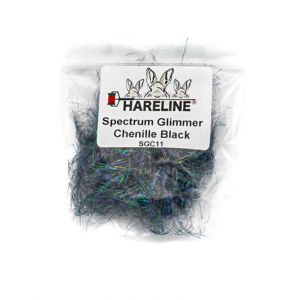 Image of Hareline Spectrum Glimmer Chenille Black #11