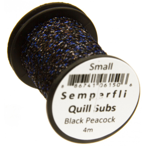 Image of Semperfli Peacock Quill Subs Small Black Peacock
