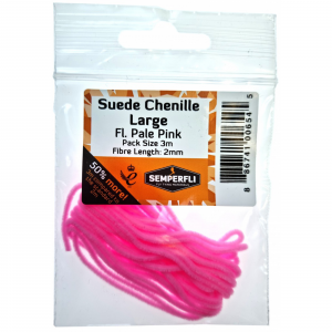 Image of Semperfli Fluoro Suede Chenille 2mm Large Pale Pink