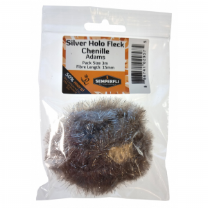 Image of Semperfli Silver Holographic Fleck Chenille 15mm Adams