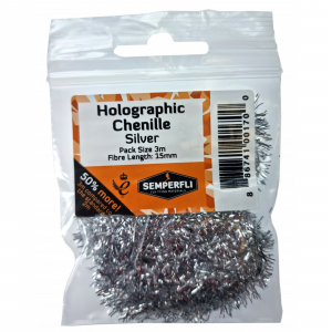 Image of Semperfli Holographic Chenille 15mm Silver