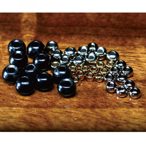 Image of Hareline Tungsten Beads 1/8" Black