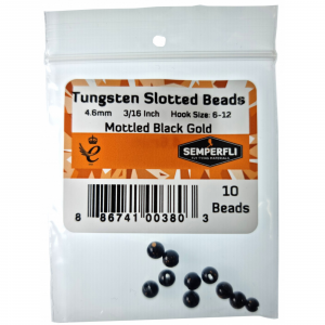Image of Semperfli Tungsten Slotted Beads Mottled 3.3mm (1/8 Inch) White Ruby