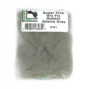 Hareline Super Fine Dry Fly Dubbing Adams Gray